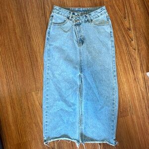 Sweaty rocks Assumetrical High Waist Denim Midi Skirt size XS
